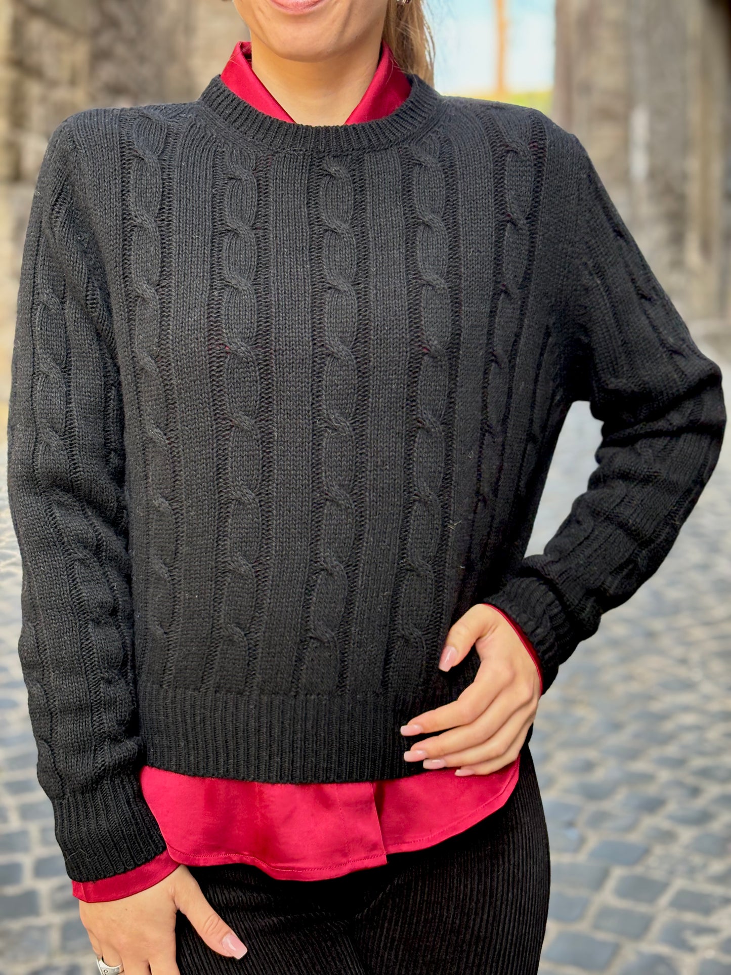 Maglione armony misto cashmere nero