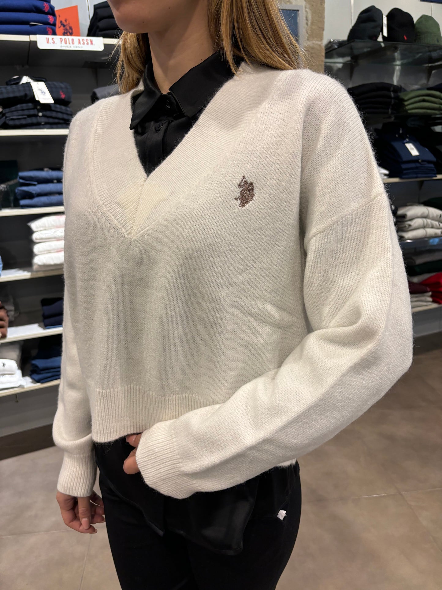 Maglione V Us Polo bianco