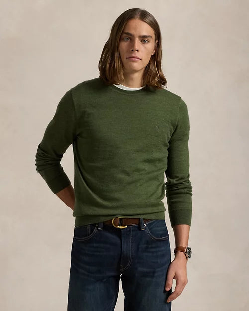 Maglione girocollo Ralph Lauren verde oliva