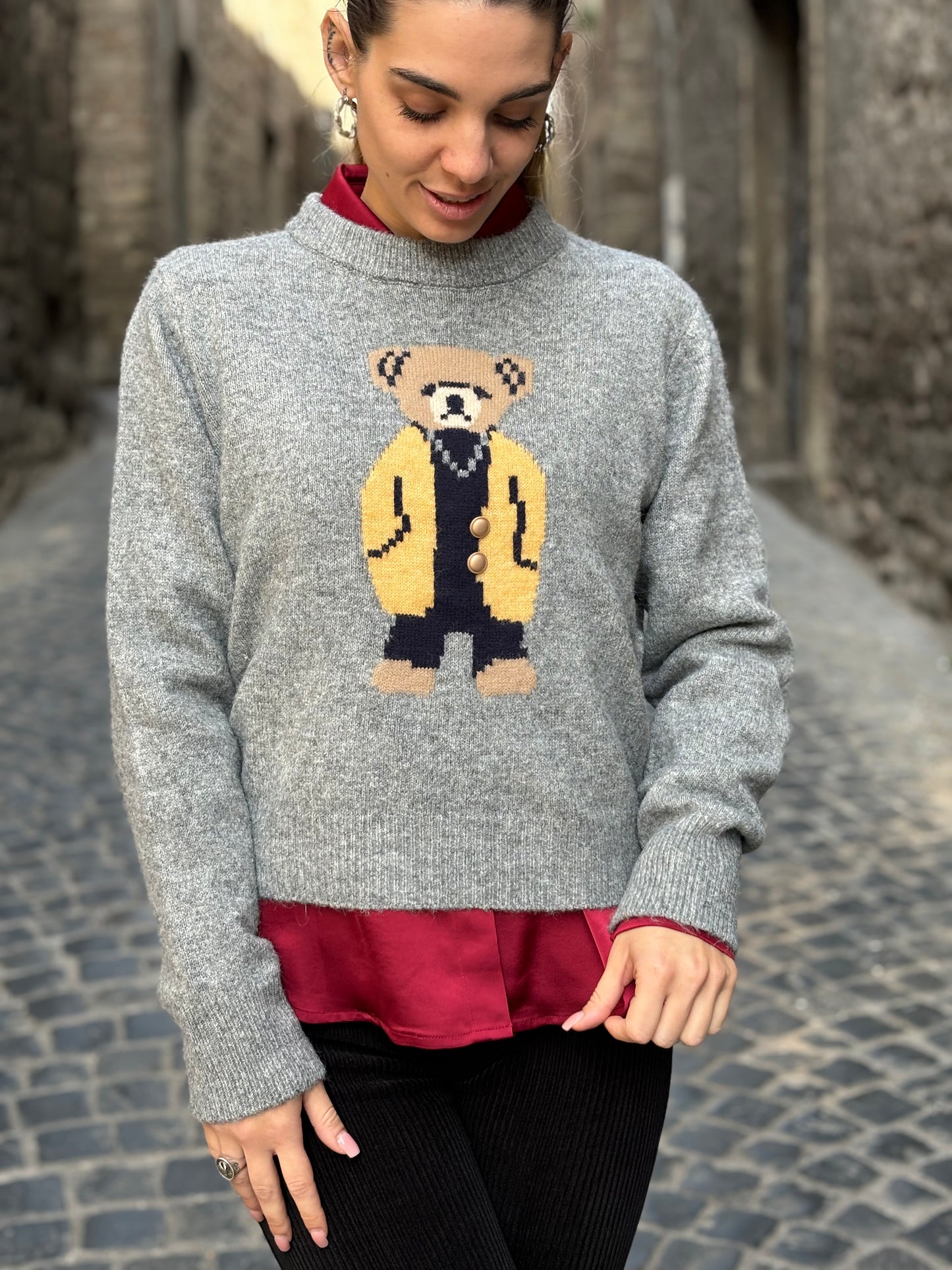 Maglione Teddy grigio