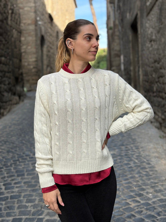 Maglione armony misto cashmere panna