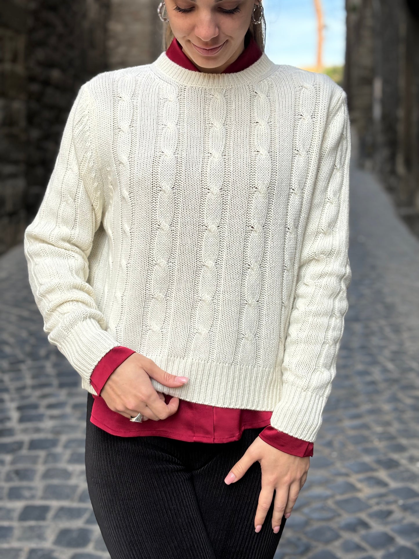 Maglione armony misto cashmere panna