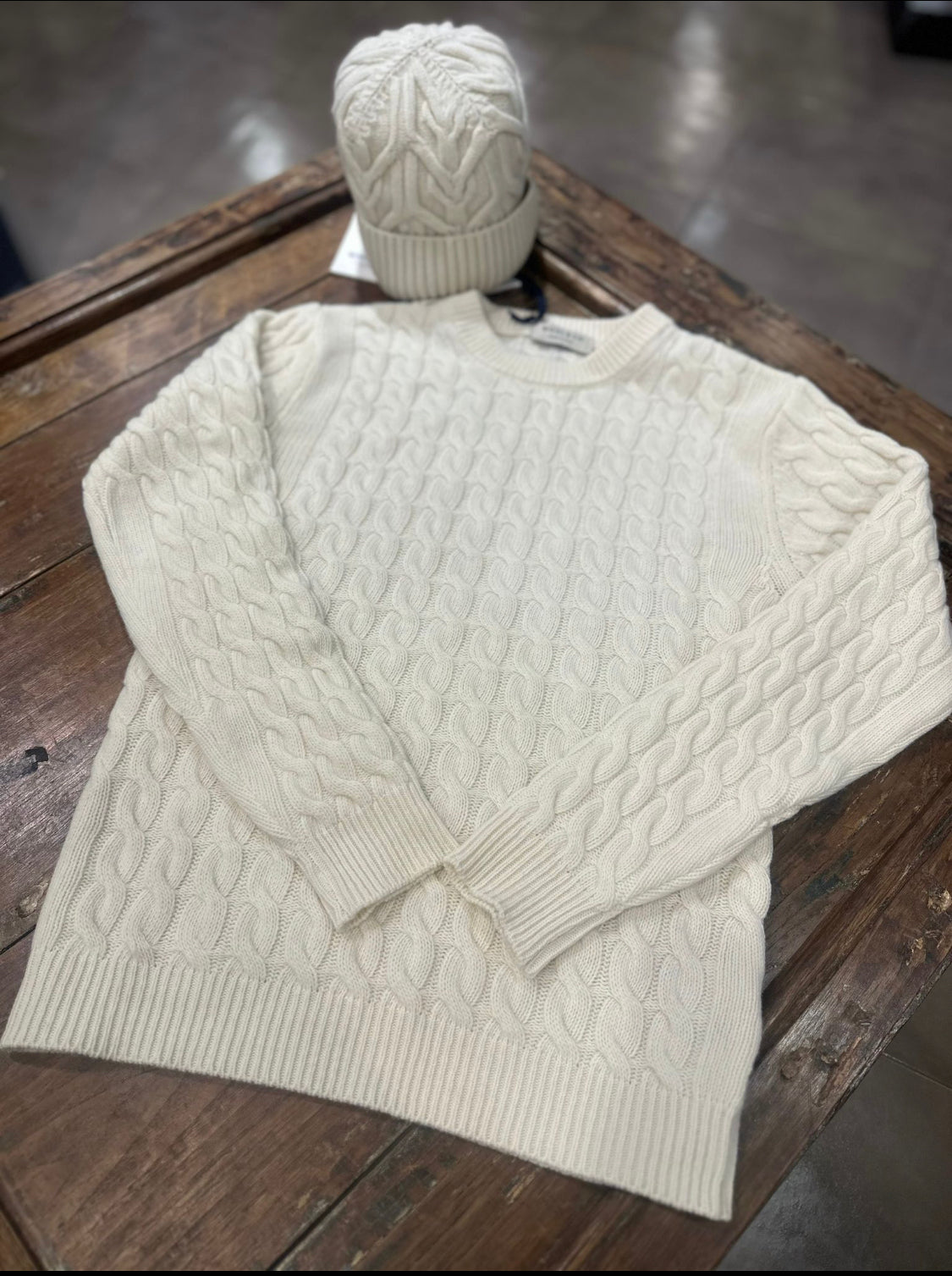 Girocollo treccia wool&co bianco