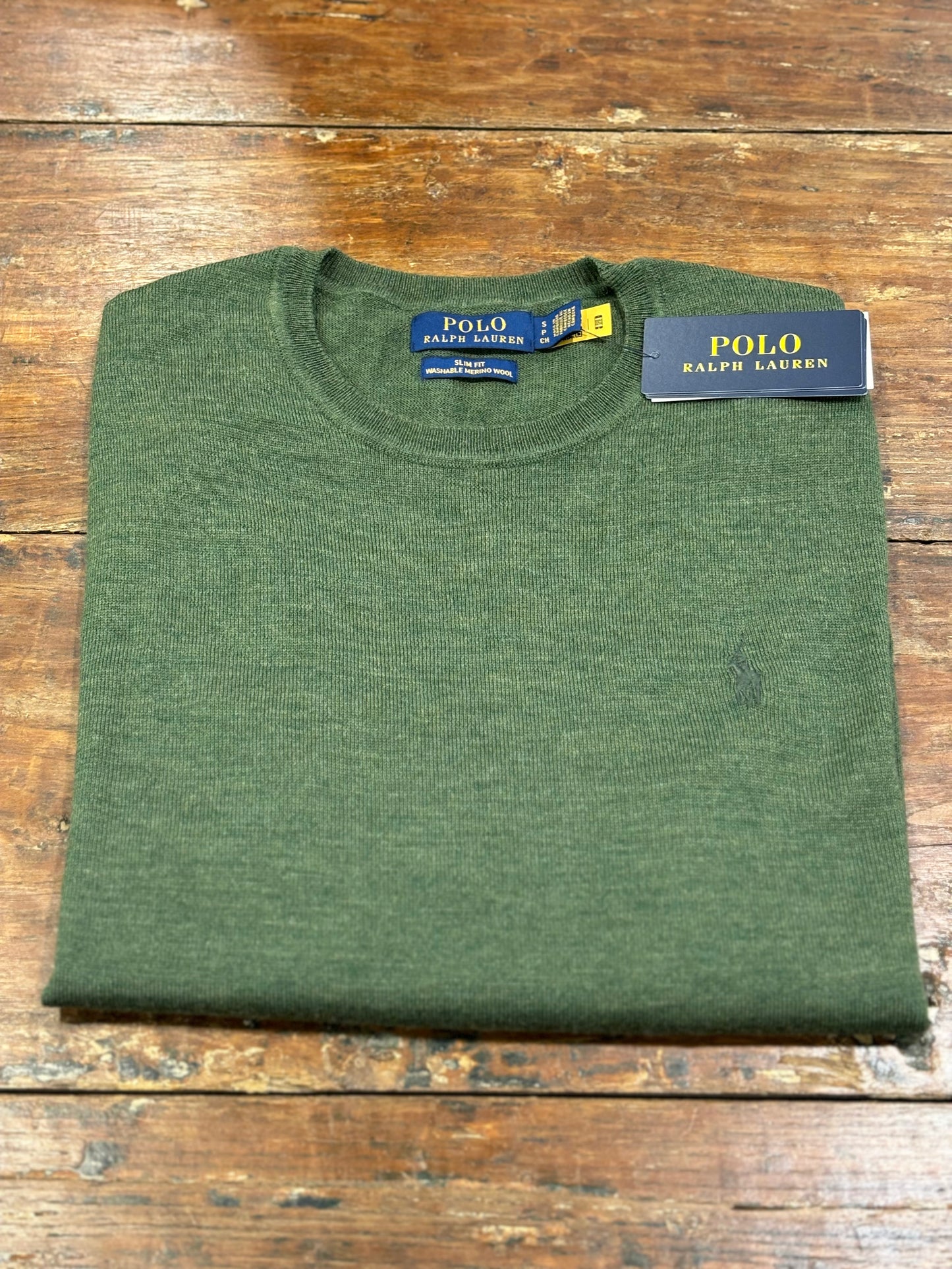 Maglione girocollo Ralph Lauren verde oliva