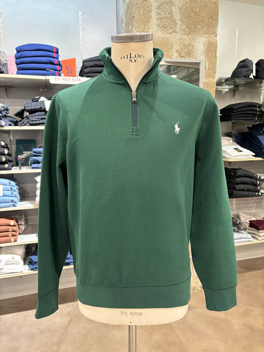 Felpa mezza zip Ralph Lauren verde