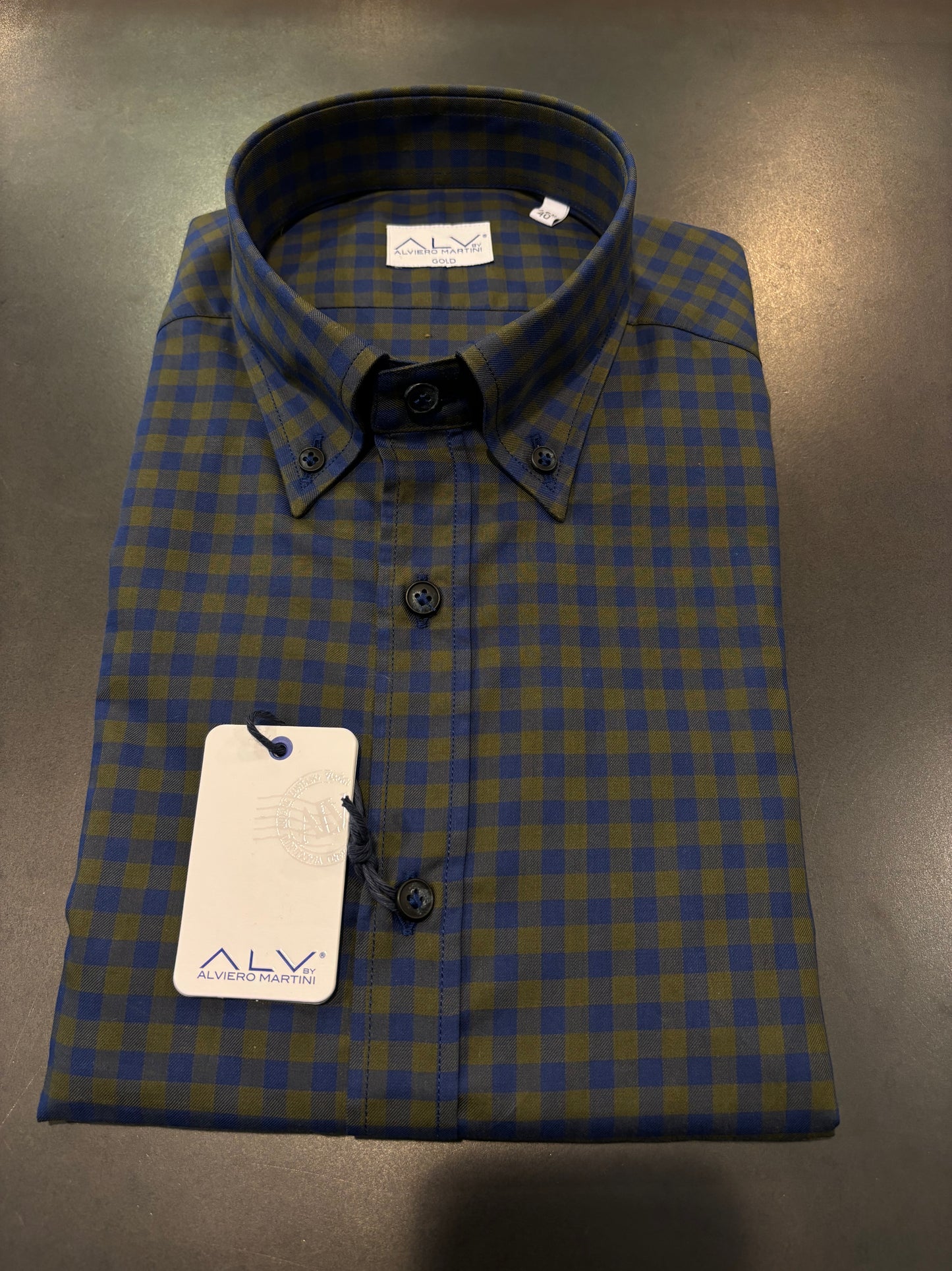 Camicia a quadretti blu e verde