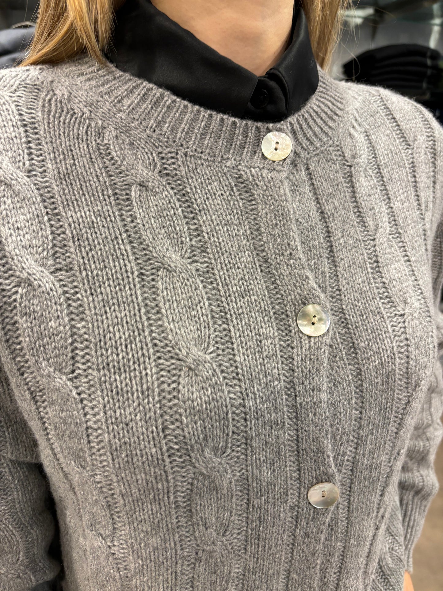 Cardigan Jack misto cashmere grigio