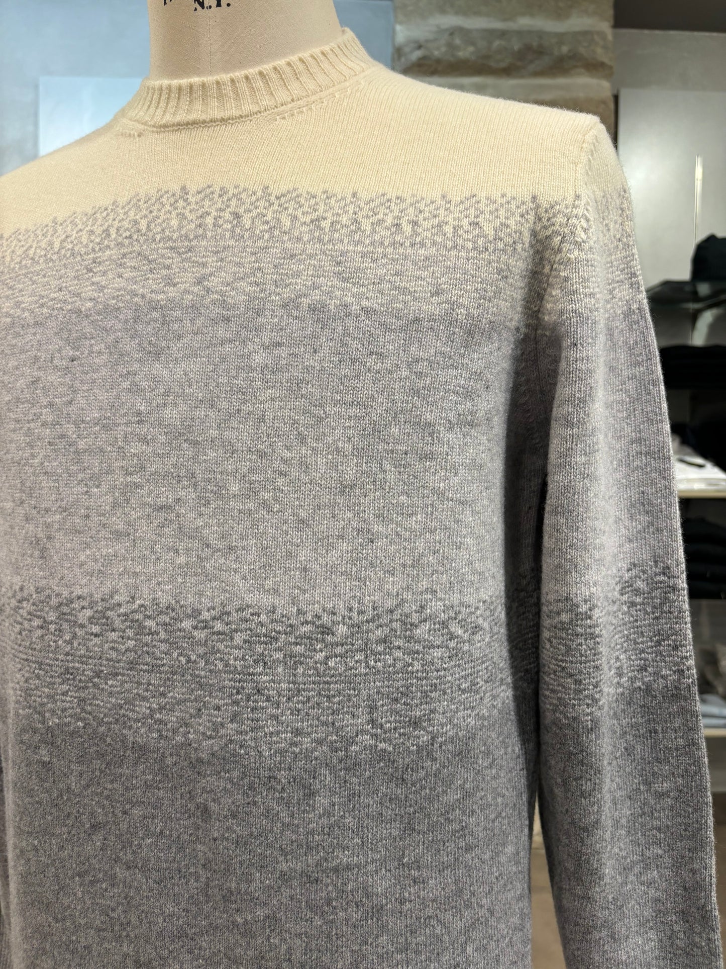 Maglione MASQ panna e grigio