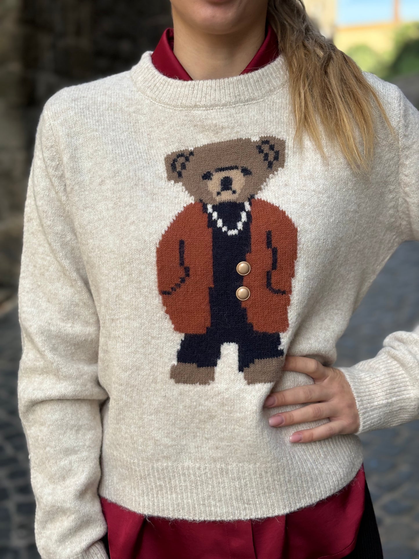 Maglione Teddy panna