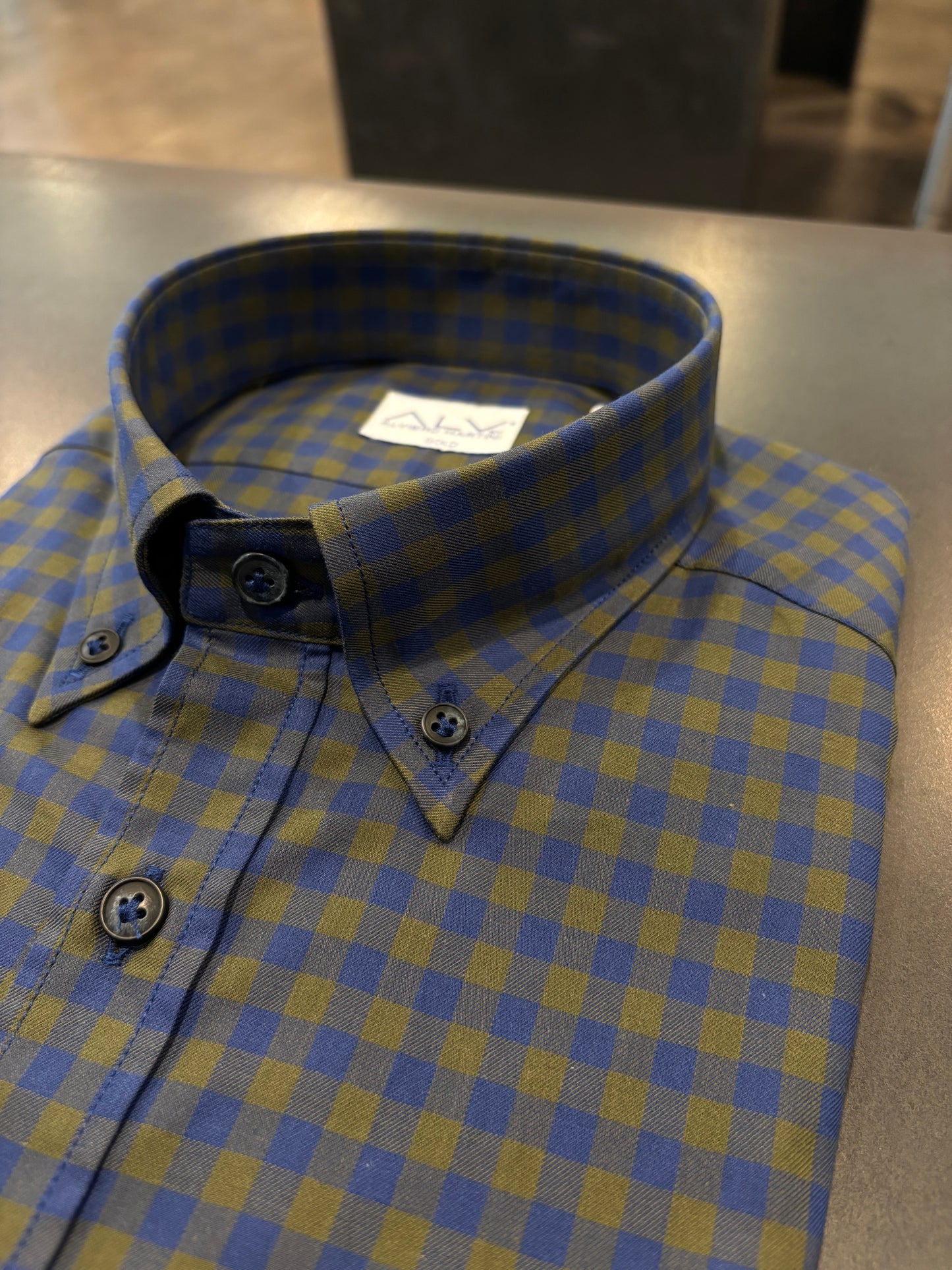 Camicia a quadretti blu e verde