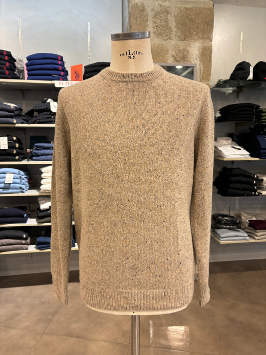 Maglione in lana bottonata beige