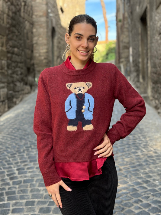 Maglione Teddy bordeaux