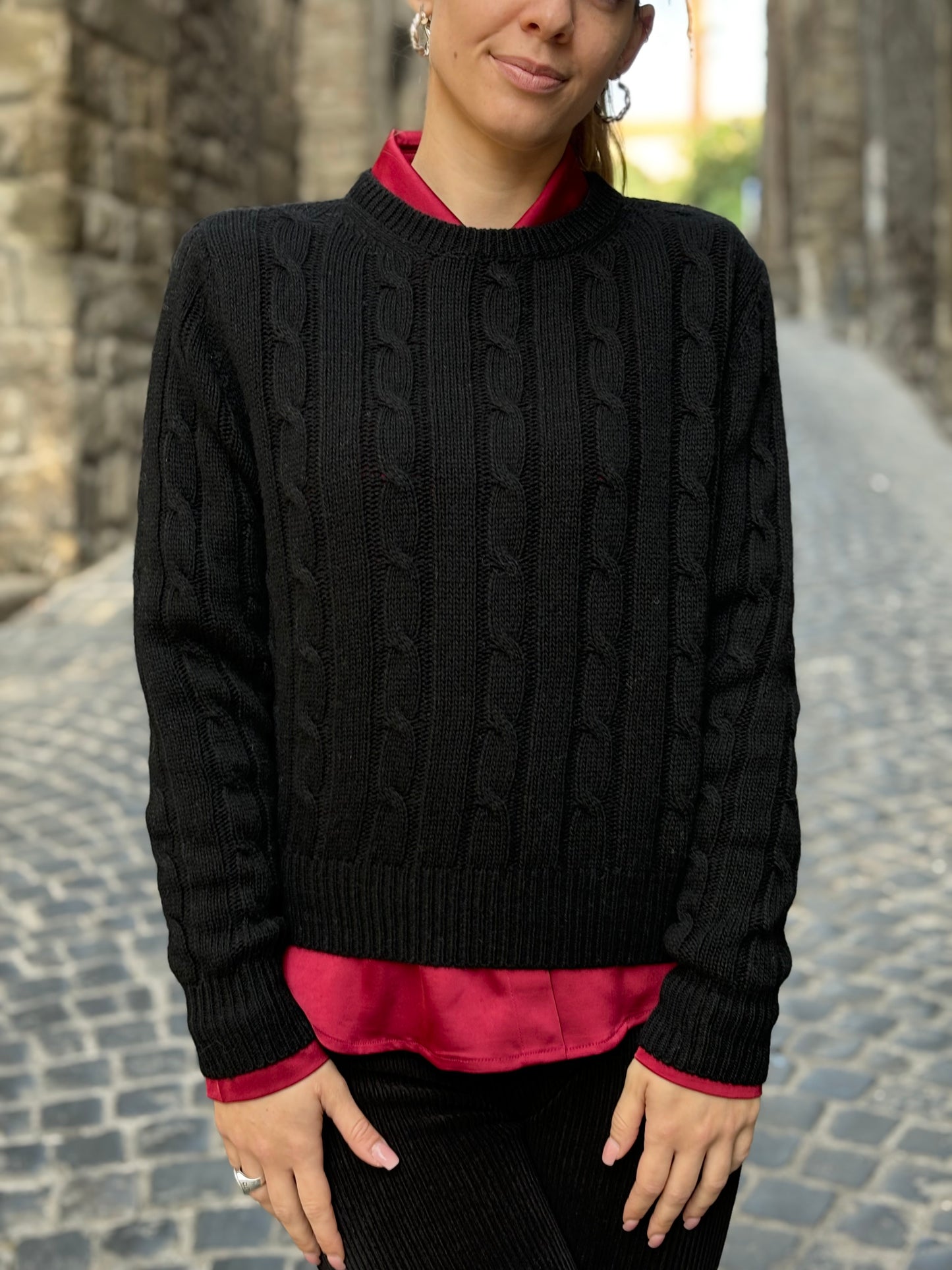 Maglione armony misto cashmere nero