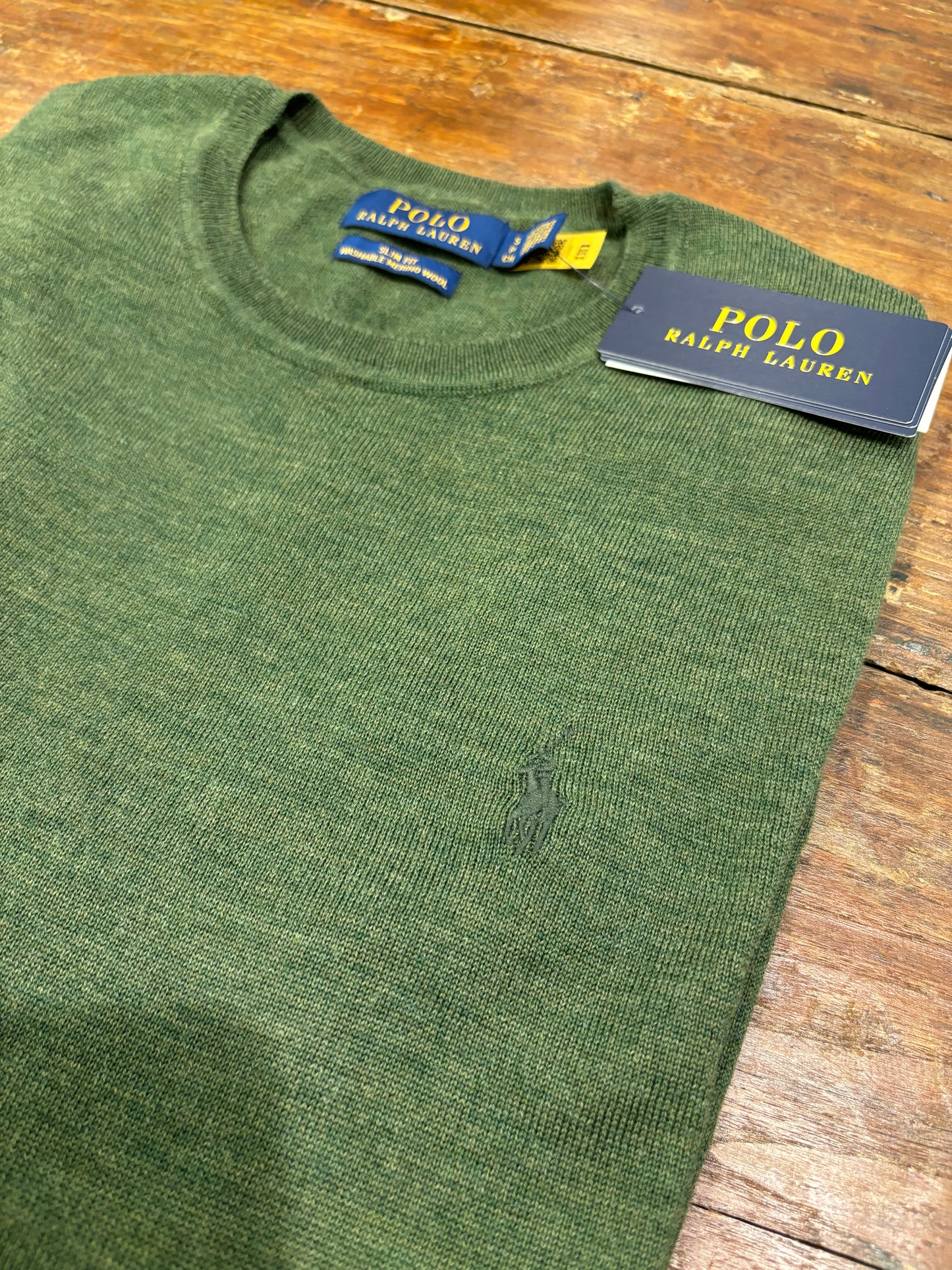 Maglione girocollo Ralph Lauren verde oliva